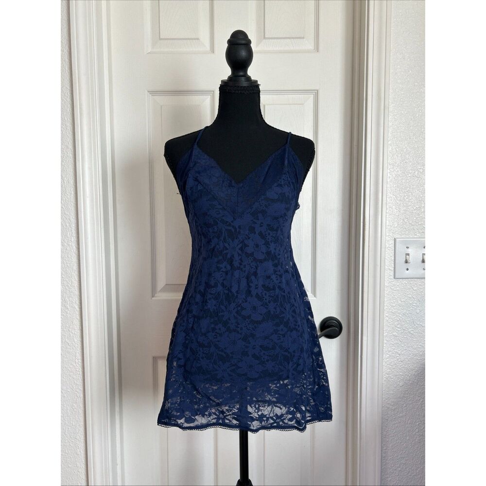 Victoria's Secret Women's Navy Lace Babydoll Nightgown